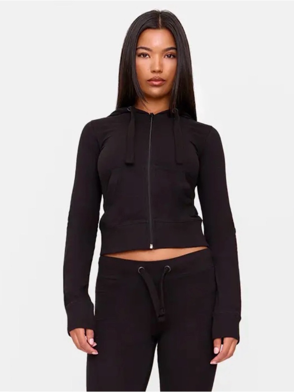 PrettyLittleThing BLACK ZIP UP FITTED TRACK TOP 8